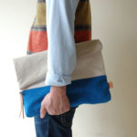 倉敷帆布＊A４サイズの二つ折りクラッチバッグ